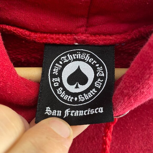 Thrasher Skateboard Magazine Hoodie Sweatshirt Men's Small Red Blue Colors - Picture 3 of 5